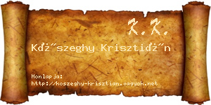 Kőszeghy Krisztián névjegykártya